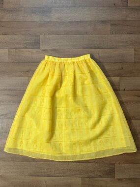 Shrimps Size Medium Artsy Skirt Yellow Gold People Embroidered Pretty Whimsical